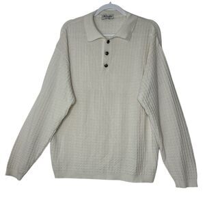 Marcello Sweater Mens XL Beige Merino Wool‎ Stretch Classic Cottage Blend Italy